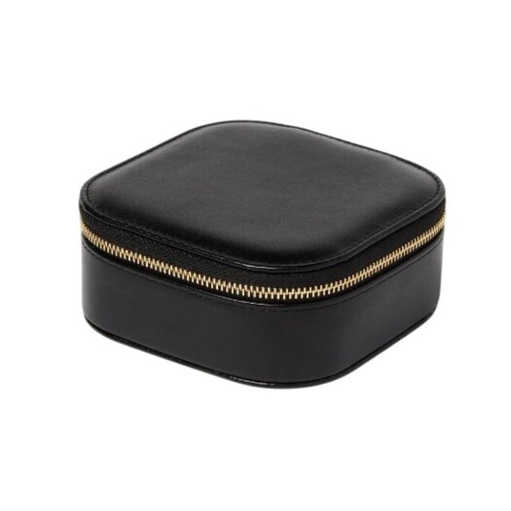 Small Travel Accessory Organizer Compact Black Storage Pouch